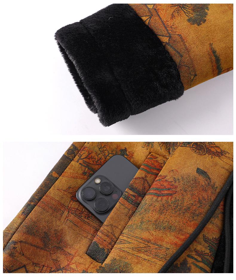 Chinese Style Faux Mink Velvet Winter Coat for Middle-Aged & Elderly Women
