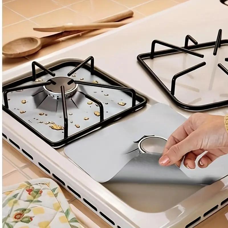 Premium Reusable Gas Range Stovetop Burner Protector Pads  Durable Liner Covers for Easy Cleaning Heat Resistant and Kitchen Tool Protection
