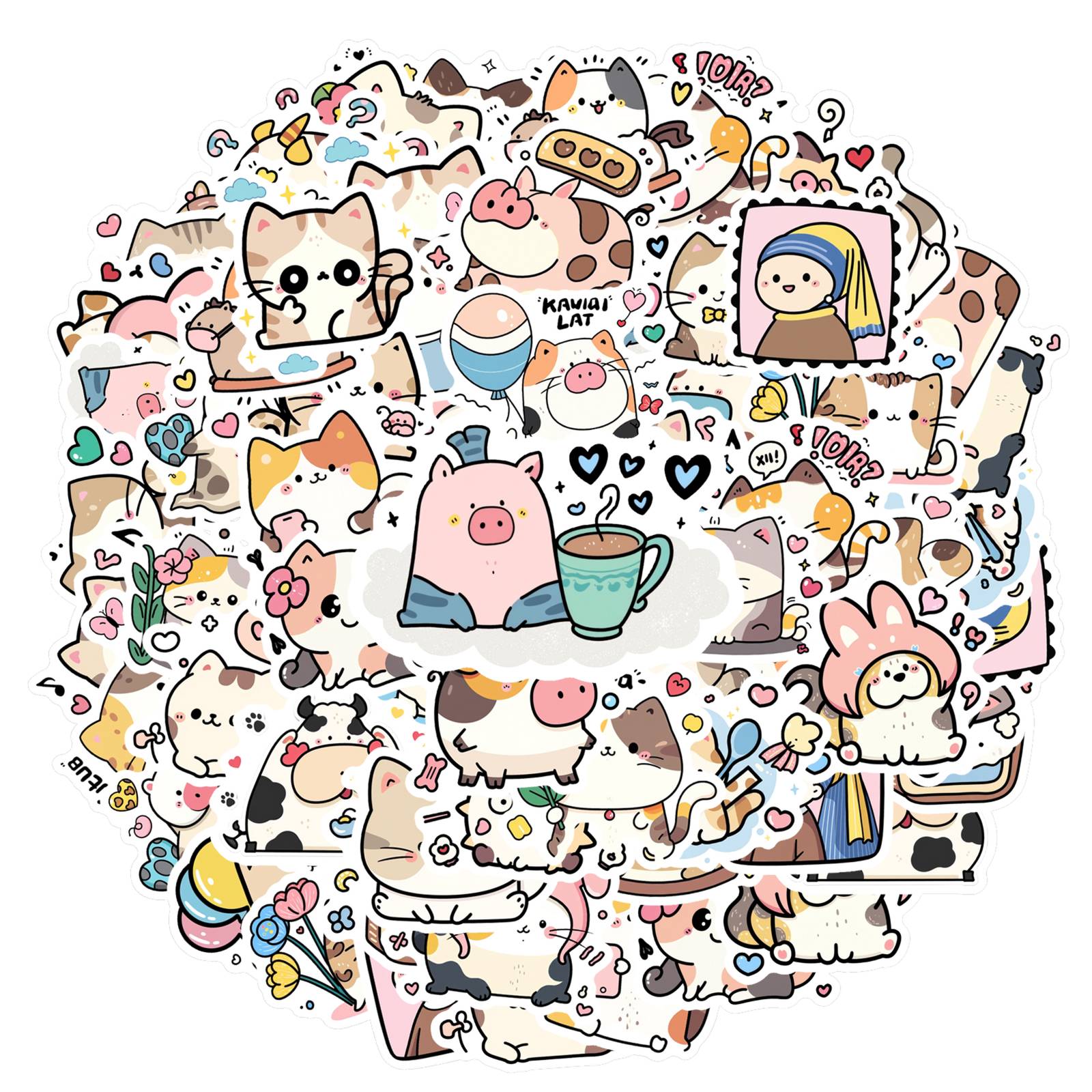 

35pcs Cute Cute Stickers Playful Animals Stationery Stickers DIY Stickers For DIY Phone Laptop Scrapbook Bike Notebook Luggage