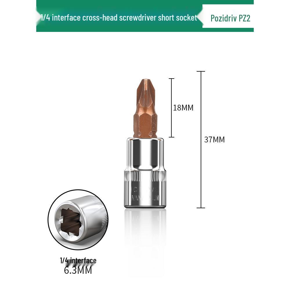 1/4" Small Fly Socket Bit Wrench with T8 Star, Inner Hex, Slotted, Rice Flower, Cross Screwdriver Heads
