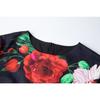 Spring Summer Women Designer Vintage Print Rose Office Work Slim Bodycon Pencil Dresses