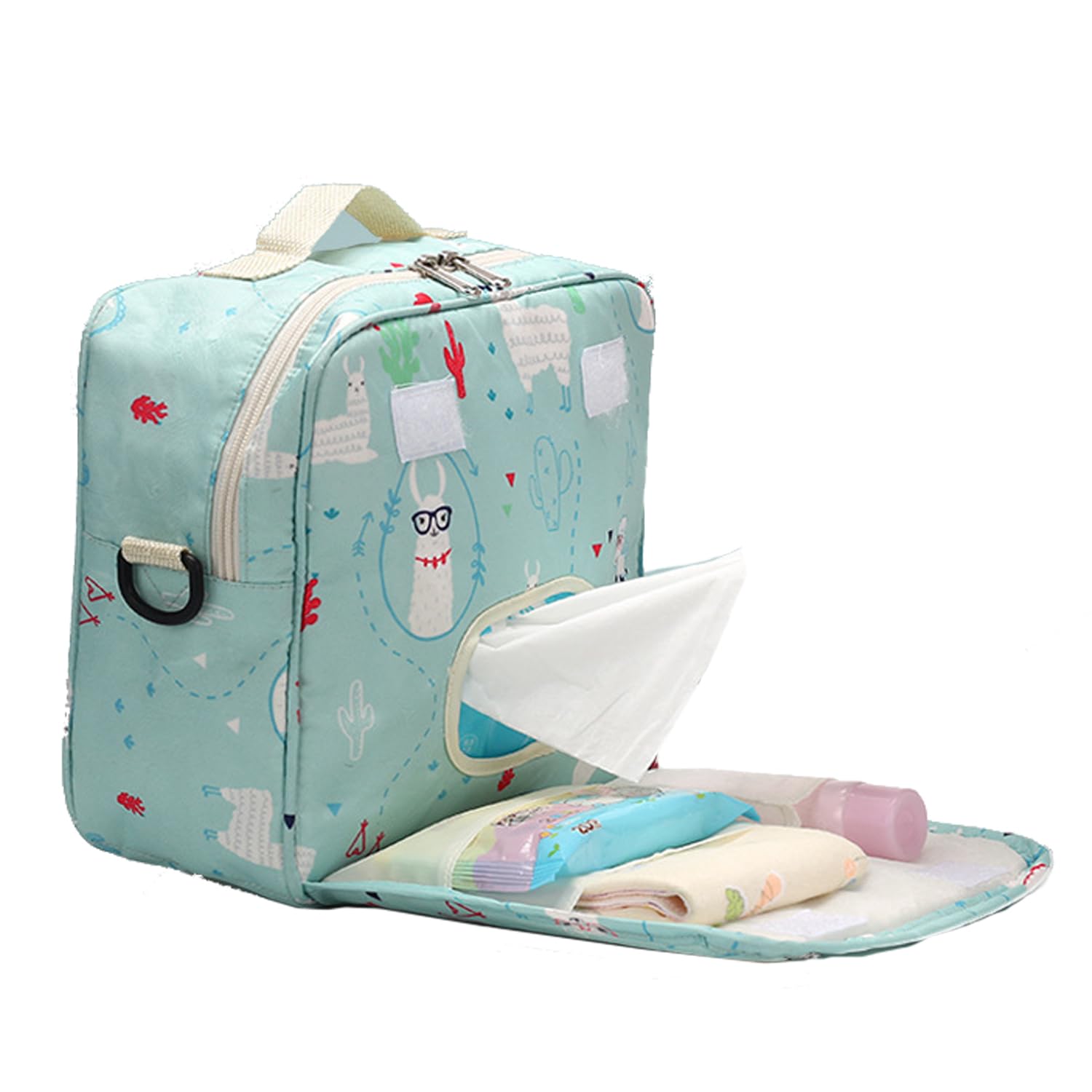 

Косметичка Renervate для подгузников с большой бутылочкой для детских принадлежностей, одеждой, маленькой дорожной косметичкой для новорожденных и младенцев [Официальный розничный продавец] Встроенные салфетки,