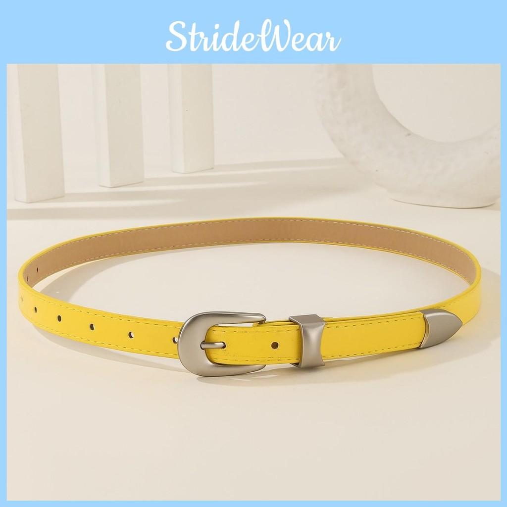 Color Simple Solid Metal Buckle Decoration Women Casual Belt For Use Daily
