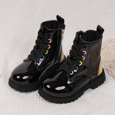 Mode Neue Klassenkamerad Street Style Kinder Kurze Stiefel Prinzessin Schnürstiefel aus Leder