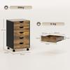 Five-Drawer Filing Cabinet - Rustic Brown