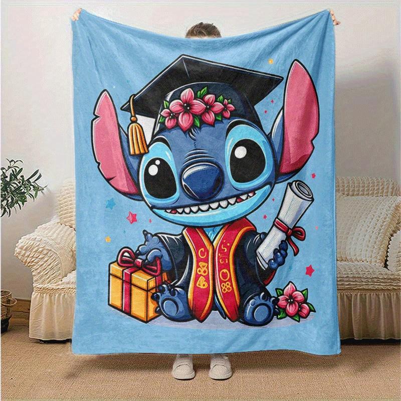 1pc Cute Stitch Printing Blanket - Soft, All-Season Throw for Living Room, Bedroom,Personalized Gift with Adorable Cartoon Design