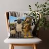 Cartoon SShaun Fun the Sheep Anime Cushion Cover Inches Farmhouse Decor Home Throw Pillow Covers for Couch Decorations