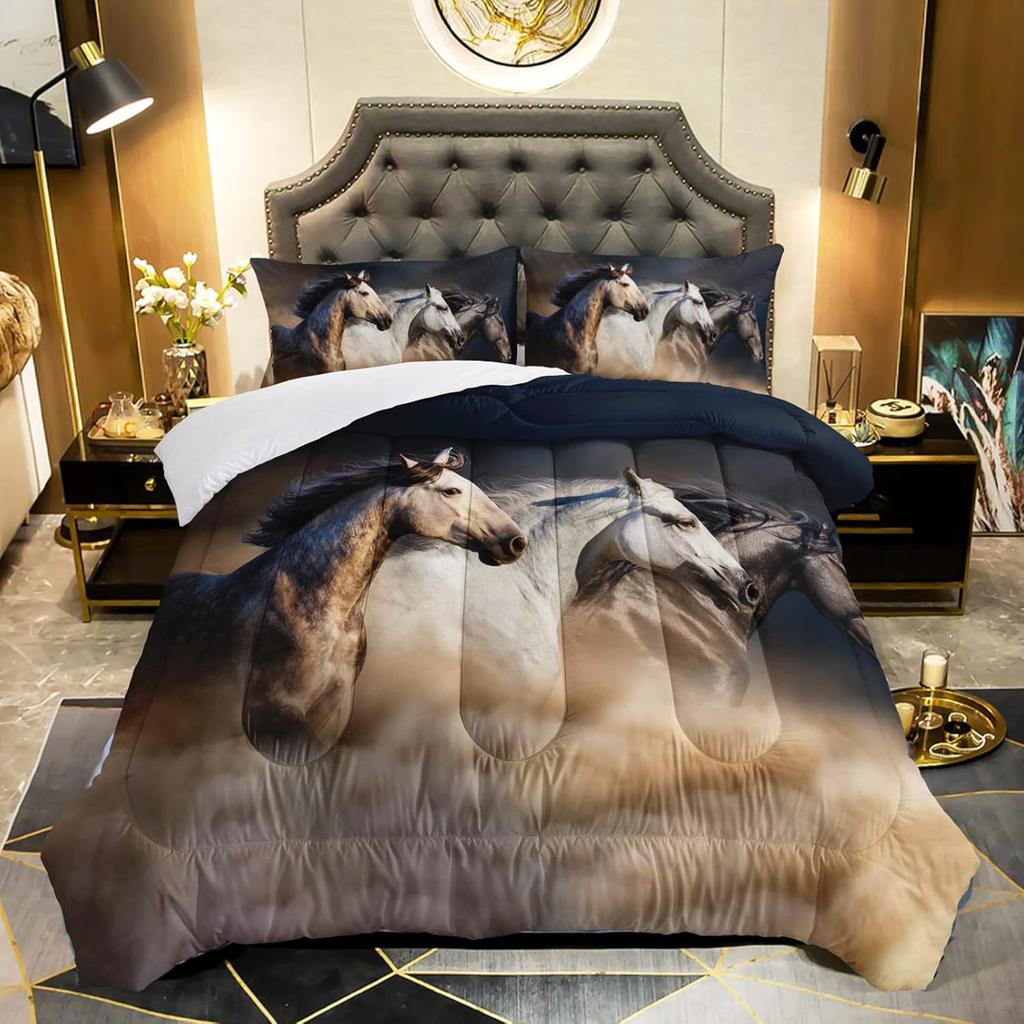 Dreiteiliges Tiger-Bettbezug 3D Digitaldruck Bettwäsche-Set