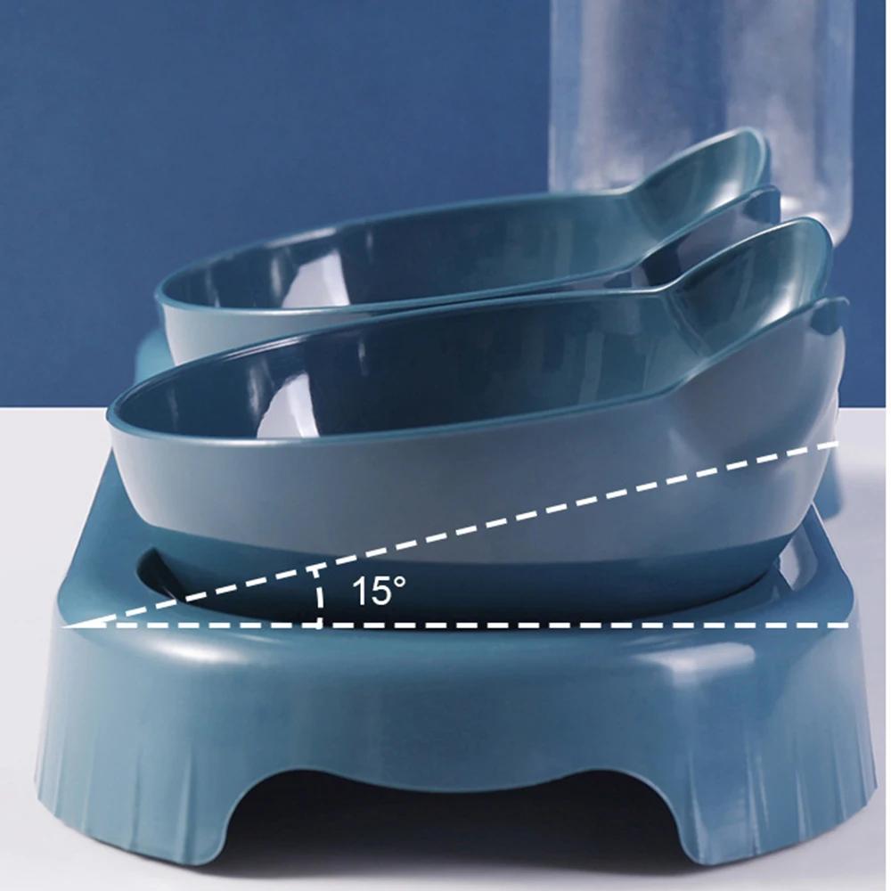 Bol pentru hrana pentru pisici Hrănitor automat pentru animale de companie Dozator de apă Recipient pentru hrană pentru pisici Vasă de băut Anti-bol dublu articole pentru animale de companie Tazon de gato