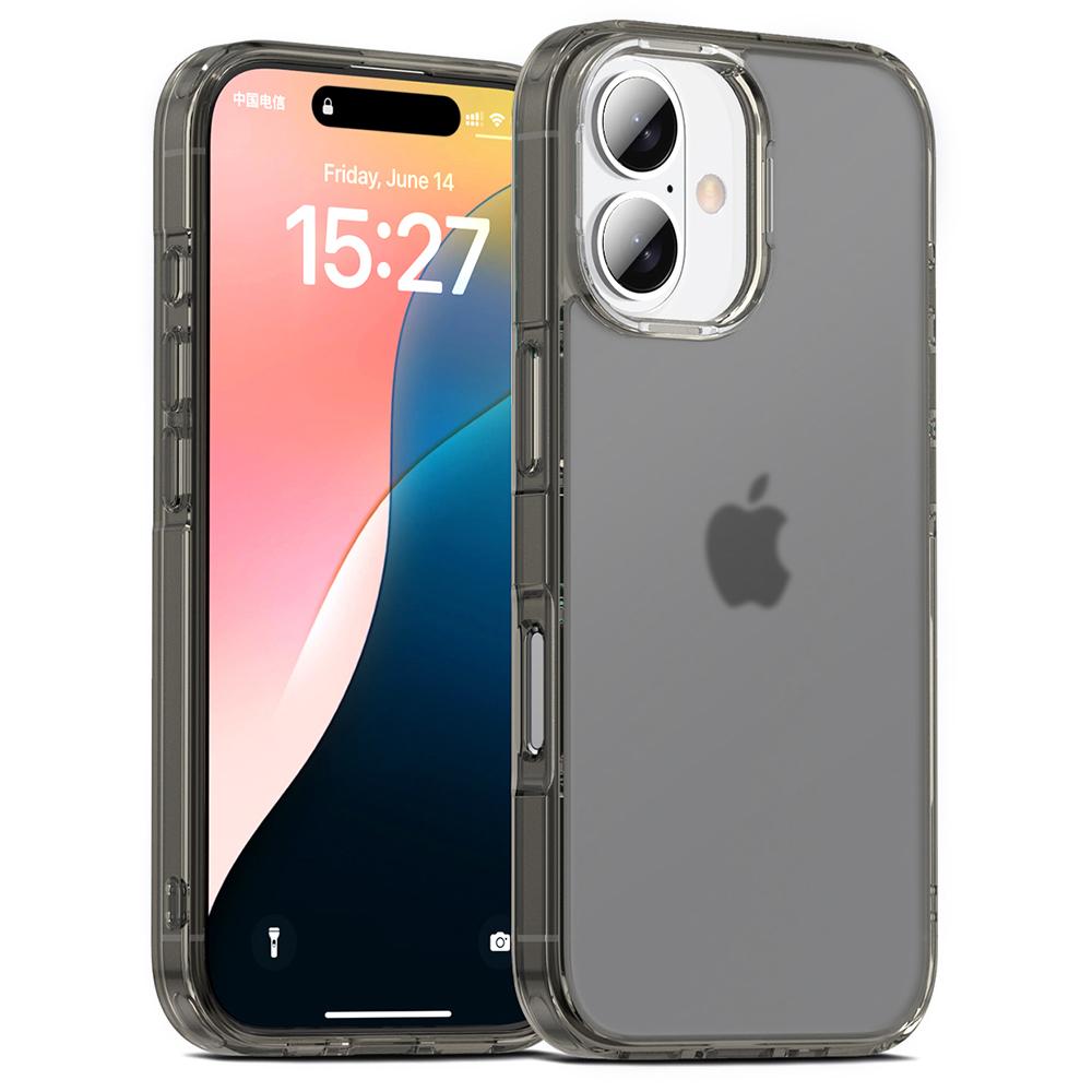 

For iPhone 16 Plus Case Shockproof TPU+PC Matte Back Cover Brown