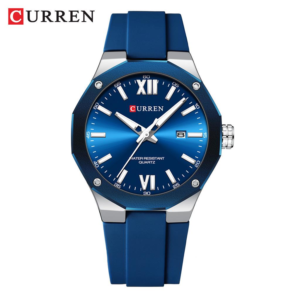 Curren 8465 Men's Casual Rubber Strap Calendar Watch
