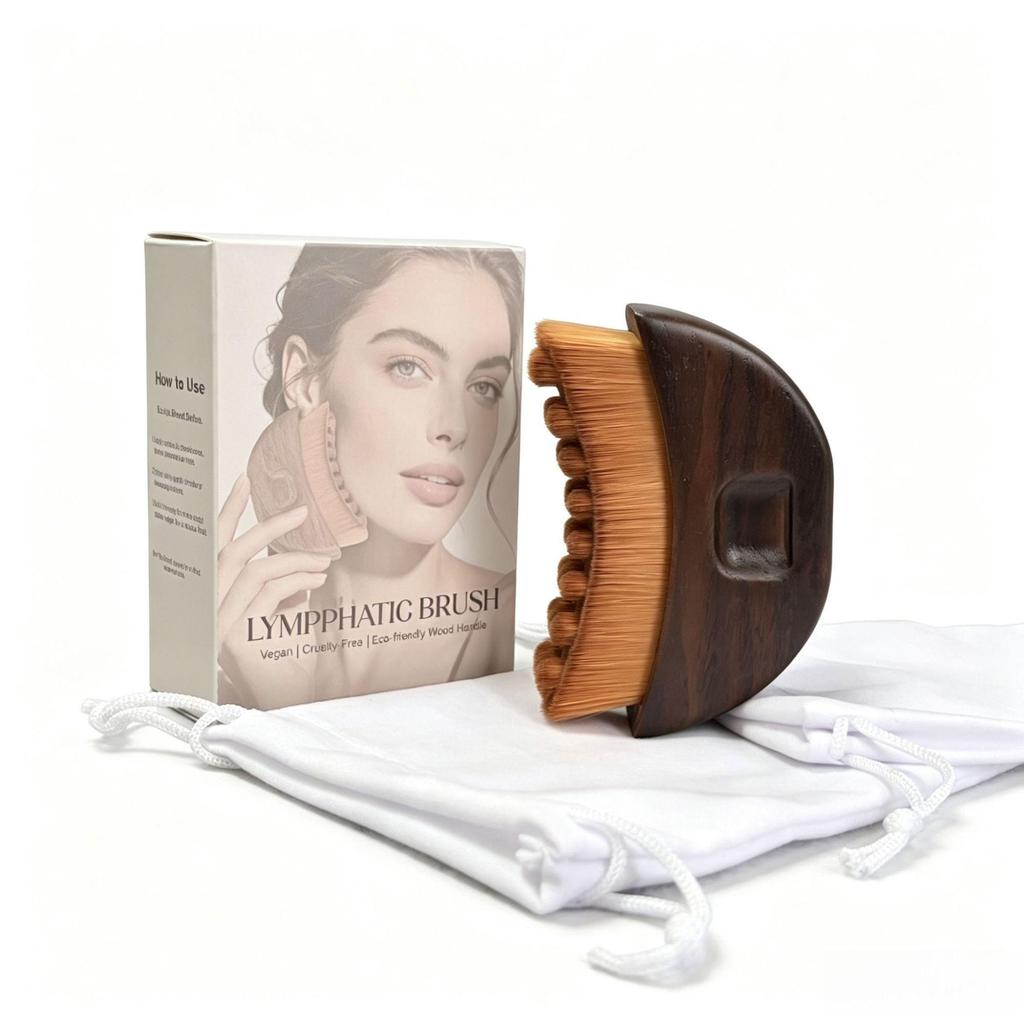 Lymphatic Contour Face Brush: Walnut Gua Sha with Color Box Packaging (2026 Edition)