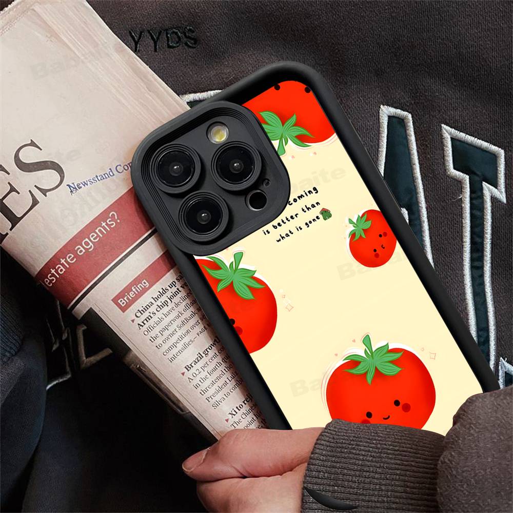 Tomatoes Expression Phone Case For IPhone 17 Air 16 15 14 13 12 11 Plus Pro Max TPU Silicone Soft