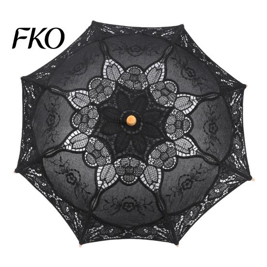 Mesh Splicing Lace Umbrella Vintage Gothic Umbrella, Black Bridal Parasol for Halloween Rainproof Witch Cosplay, Wedding Decoration, Stage Performance