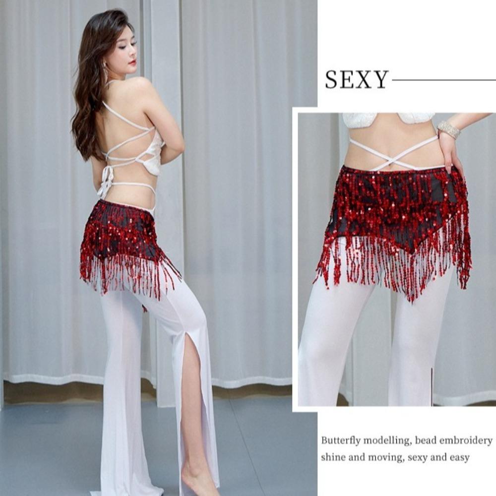 Shiny Sequins Belly Dance Hip Scarf 4 Colors Belly Dance Belt Dance Skirt Waist Belts  For Girl