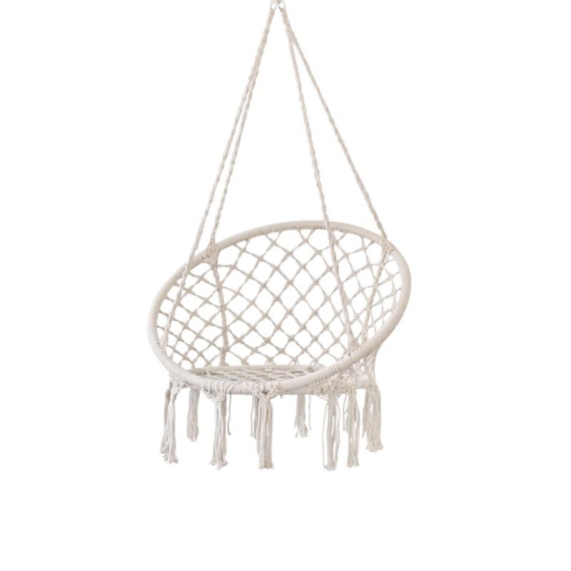 Nordic-Style Indoor/Outdoor Hanging Chair Hammock – Adult and Children's Woven Swing Basket