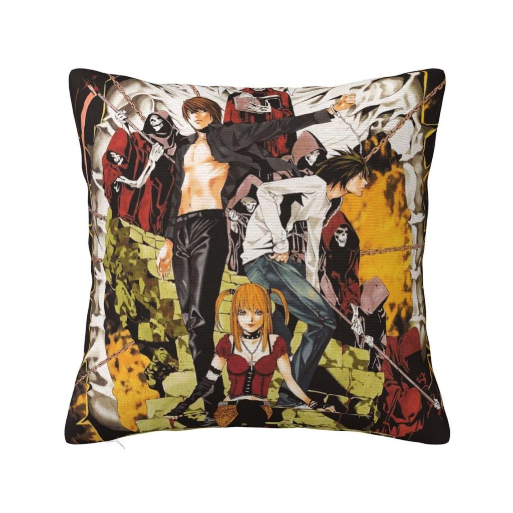L Lawliet Death Note Kuddfodral Anime Japan Manga Kuddfodral Anpassningsbar Dragkedja Dekor Kuddfodral för Hemmet 45x45cm