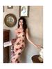 Women's Slim Waist Sleeveless Spring Print Two-Piece Dress