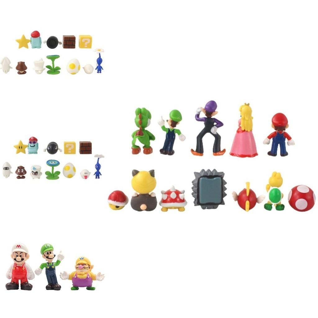 48pcs Super Mario Bros Luigi Action Figures Set Cake Decor Ornaments No Toxic No Fading