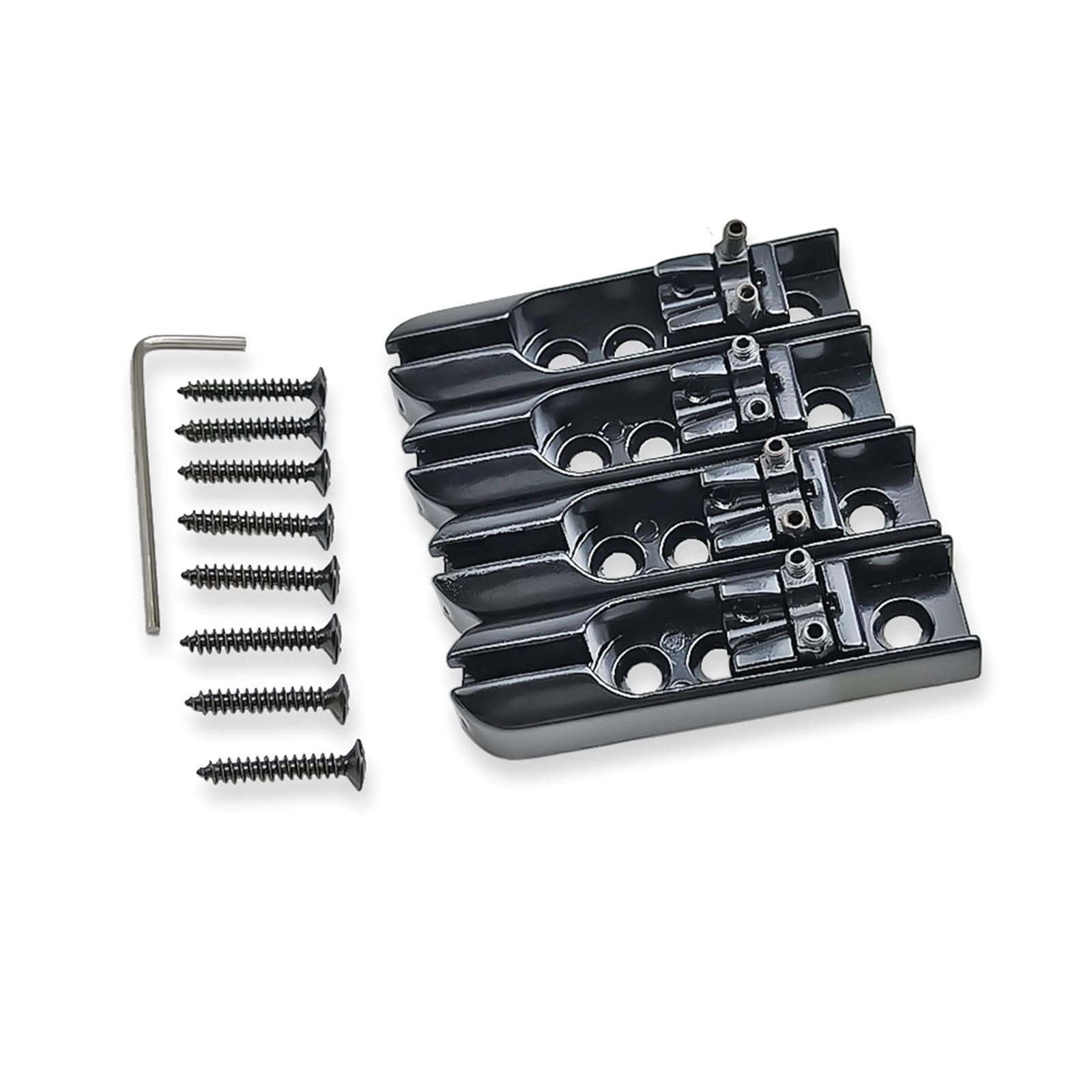 

4 Pcs Separate Bass Bridge Electric Guitar Bass Split Bridge Saddle 4 String Bass Guitar Bridge Replacement Part чорний
