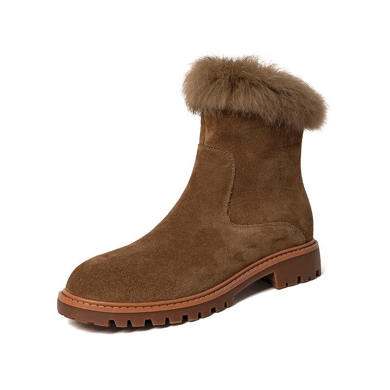 2024 Newest Genuine Leather Women Boots Winter High Quality Thick Heels Casual Working Shoes Woman Ankle Boots Shoes for Women