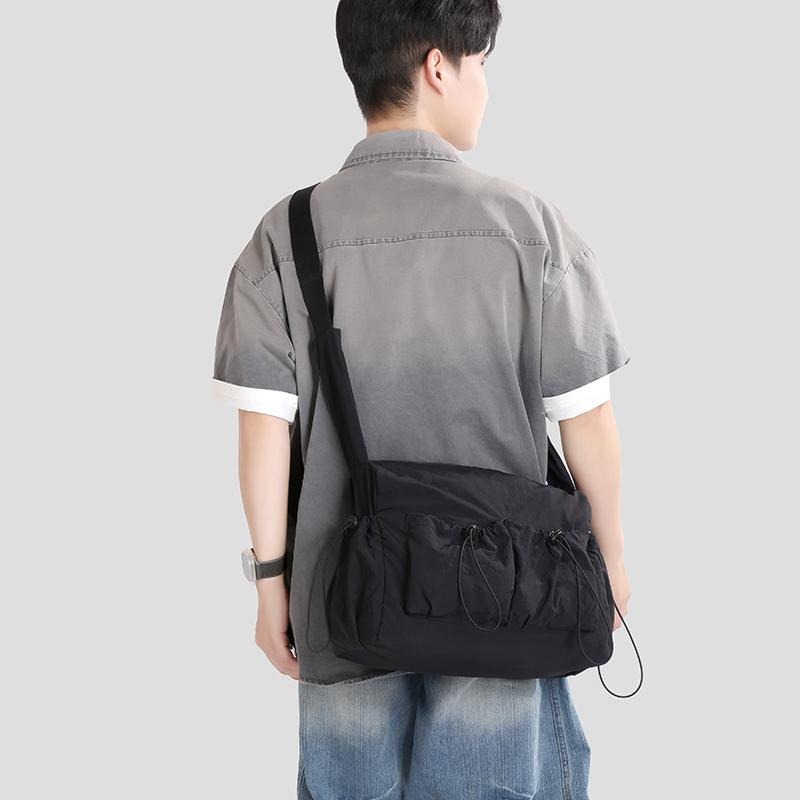 Women's Drawstring Shoulder Bag Sports Crossbody Bag Lightweight Storage Bag