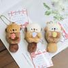 Adorable Cute Otter Plush Keychain Soft Stuffed Animal Shell Charm Gift For Kids