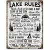 Lake House Rules Signs Decor Lakehouse Decor for The Home Lake Life Wall Decorations Gift Ideas for The Lake Cabin Aluminum