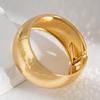 DIEZI Punk Round Heavy Metal Cuff Bangles Hip Hop Gold Silver Color Geometric Spring Bangles For Women Men Bracelet Set Jewelry