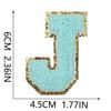 6Cm Towel Embroidery Lake Blue English Letter Embroidery Cloth Sticker Bag Decoration Patch Sticker Ironing Number Sticker