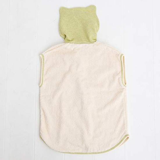 Pompkins BABY Organic Cotton Frog Bath Poncho Made In Japan Y-1344 100% [Rabbit, Bear, Series] (Frog)