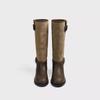 Pleated pile boots women's boots 2025 summer new metal buckle leather knight boots splicing retro western boots