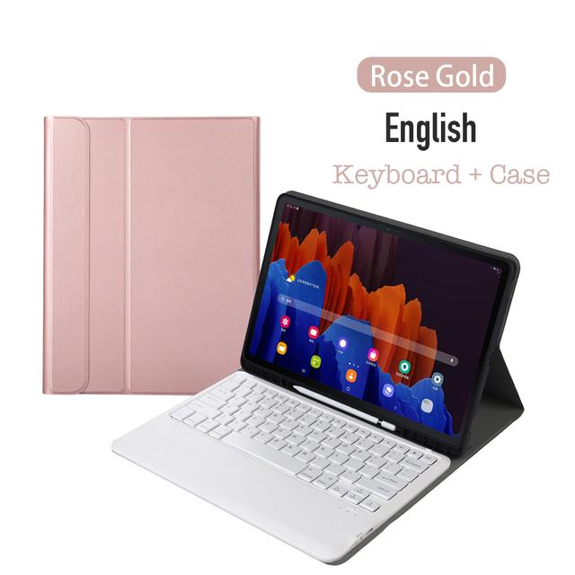 Беспроводная Bluetooth-клавиатура с гнездом для ручки, чехол для Samsung Galaxy Tab S7 FE T730 T736 для Galaxy S7 Plus T970 T975, чехол для планшета Samsung Tab S7 FE