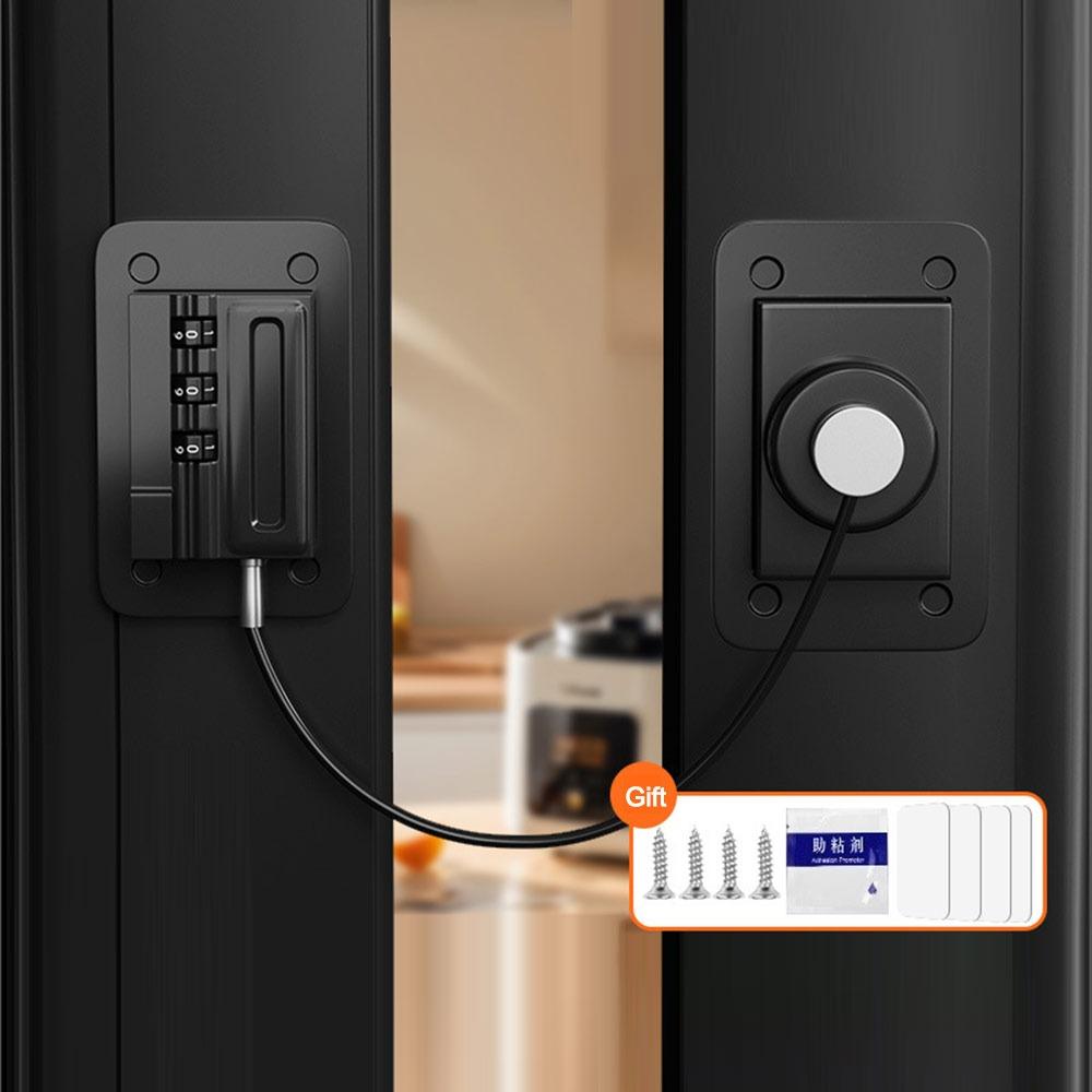 

Anti-pinch Hand Safety Lock No Drilling Unisex Protection Cabinet Lock Adjustable Refrigerator Door Coded Lock for Home чорний