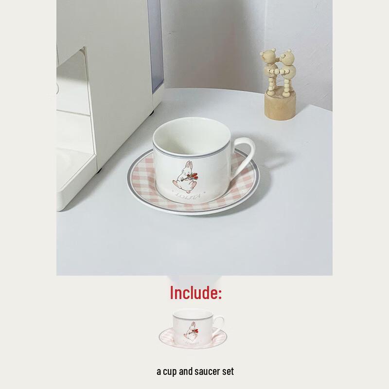 Шанци Маленький Кролик Ретро Керамическая Чашка и Блюдце