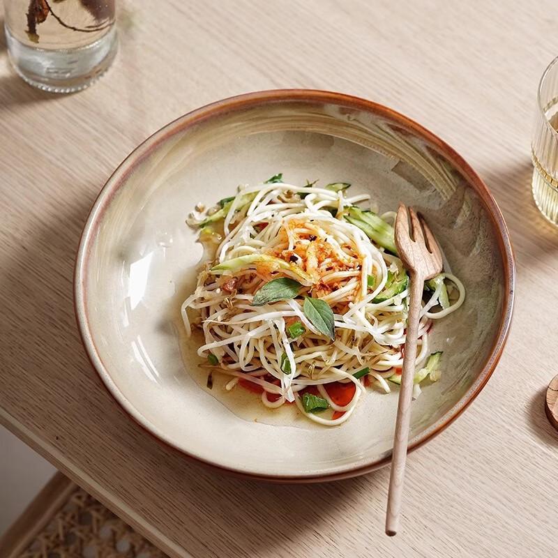 Japanese Style Kiln Glaze Ceramic Salad Bowl