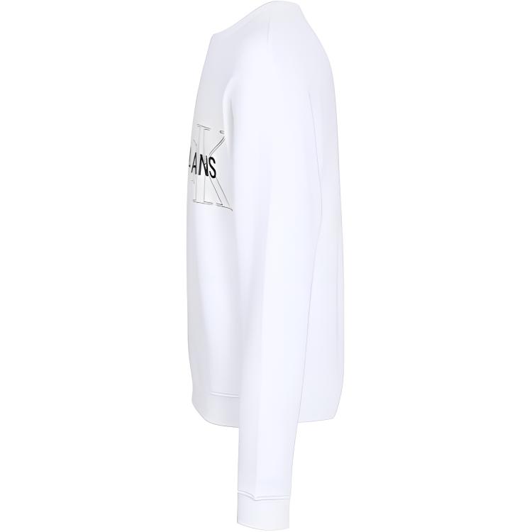 Calvin Klein Logo Crewneck Sweatshirt Men Sweatshirts White J30J318181-YAF