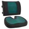 AmazonBasics Seat Cushion Lumbar Support Cool Gel Memory Foam Black 42 cm x cm x 7 cm x 32 cm x 10 cm Set of Rectangular & 37.9 cm/32.9 2,