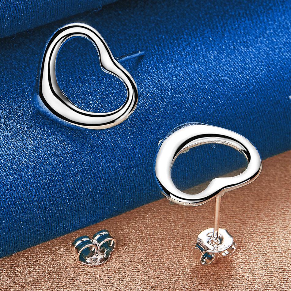 925 Sterling Silver Exquisite Six Hollow Heart Stud Earrings for Women Fashion Wedding Gift Accessories Party