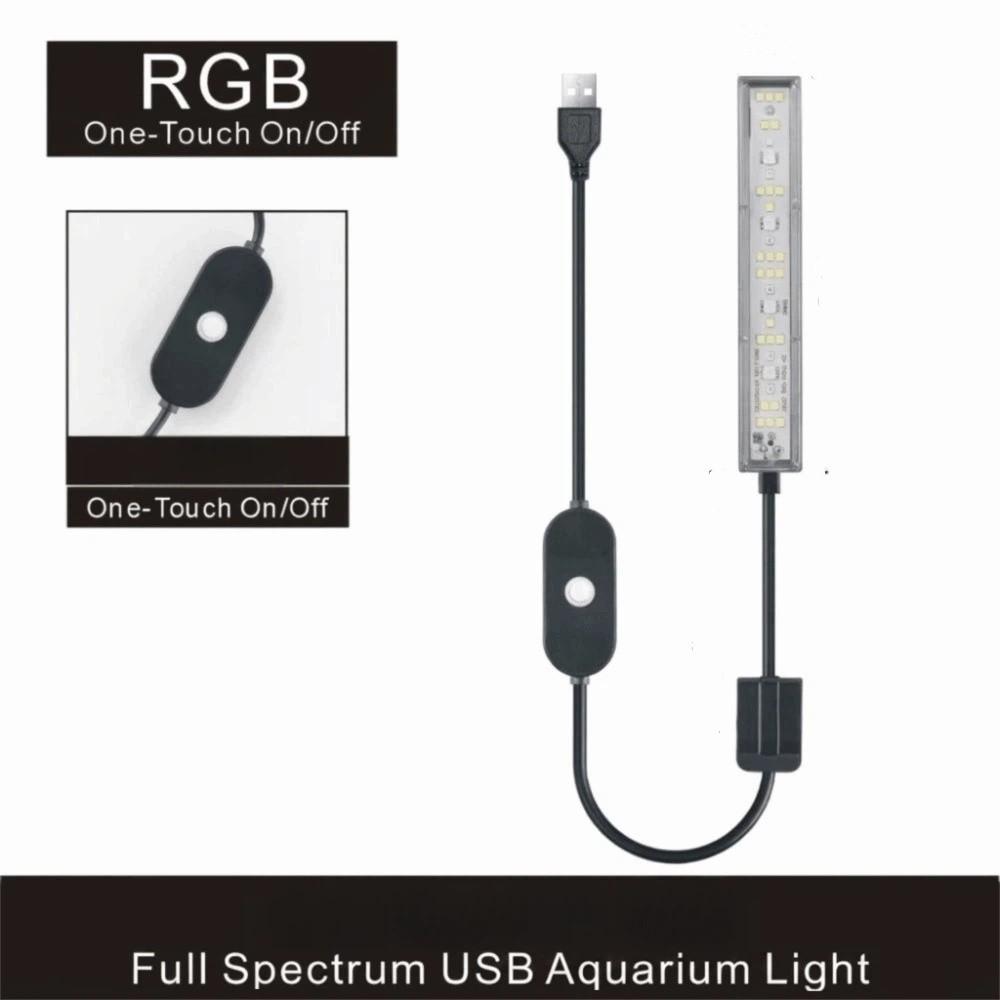 Adjustable Brightness Fish Tank Clip Lamp Full Spectrum USB Aquarium Light  Fish Tank