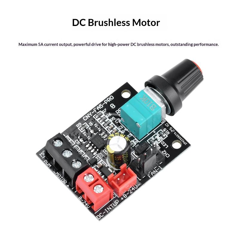 DC Brushless Motor Speed Controller Module 8-24V 5A 4-Wire for Violent Fan Server Cabinet Cooling Adjustment