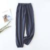 Im japanischen Stil neue Frühlings- und Sommer-Damenhosen aus 100 % Baumwoll-Kreppstoff, große farbige Krawattenhose, Freizeithose, Heimhose