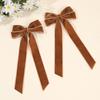 2pcs Burgundy Deep Red Hair Clips Long Tail Velvet-Like Hairpins For Girls Curly Straight Party Daily Headwear Hair Accessories
