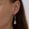 SHIXIN 6 Pair Goth Skull Bat Cross Stud Earrings for Women Punk Heart Guitar Skeleton Drop Earrings Vintage Halloween Jewelry