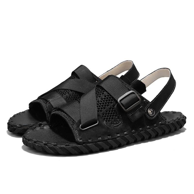 

2025 summer men s slippers fashion mesh trend sandals men s daily large size casual beach shoes men 39