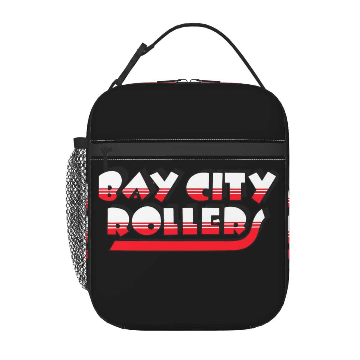 Bay City Rollers Muziekband Geïsoleerde Lunchtas voor Vrouwen Kinderen Draagbare Voedseldozen Thermische Lunchbox Tote One Size black