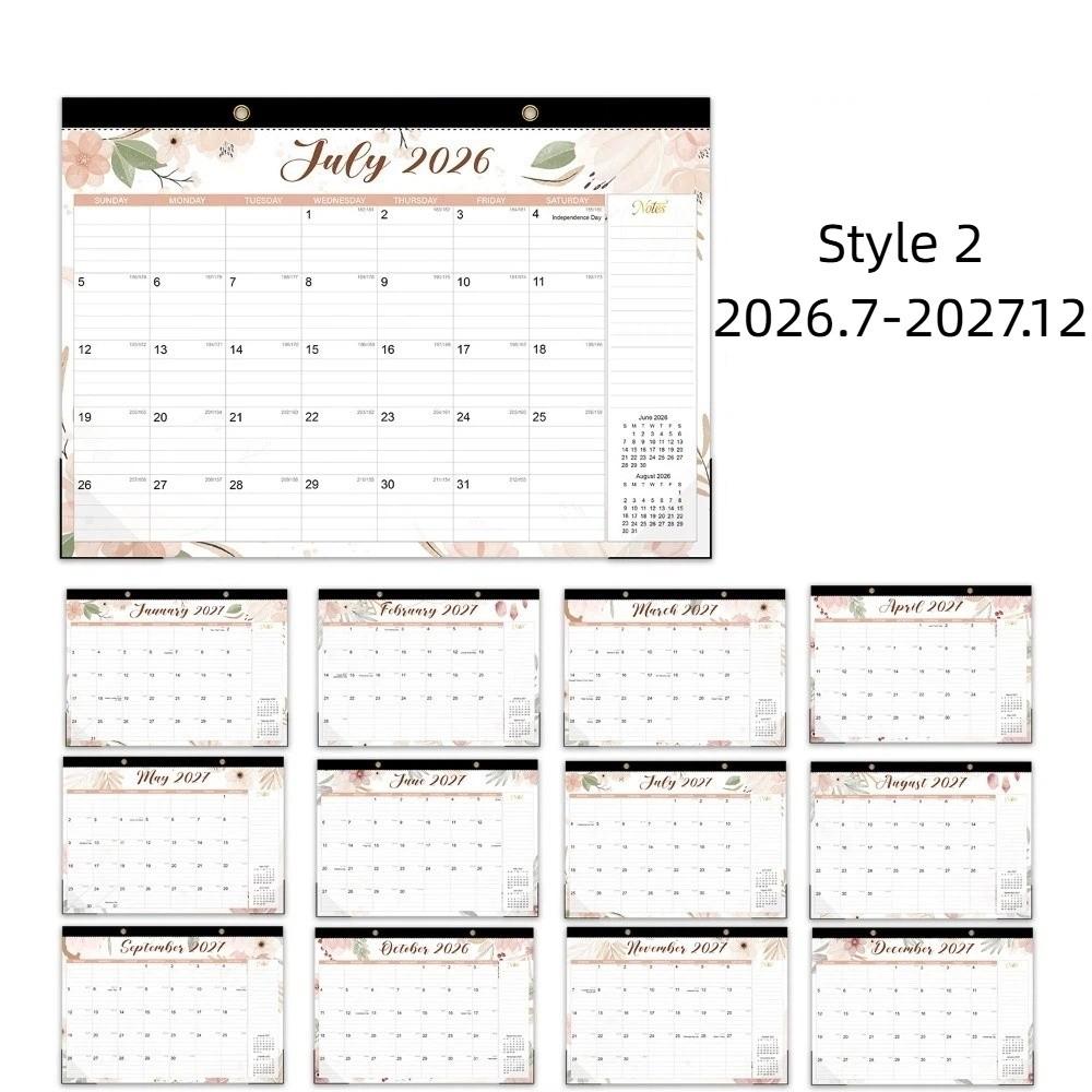 2027 English Calendar with Hanging Hole Calendar Planner Practical Wall Calendar  Home Decoration