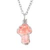 Handmade Crystal Agate Mushroom Pendant Necklace - DIY Jewelry Accessory N587