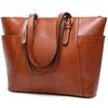 Women's Large Capacity Vintage Leather Tote Bag - European & American Style Single Shoulder Crossbody Bag