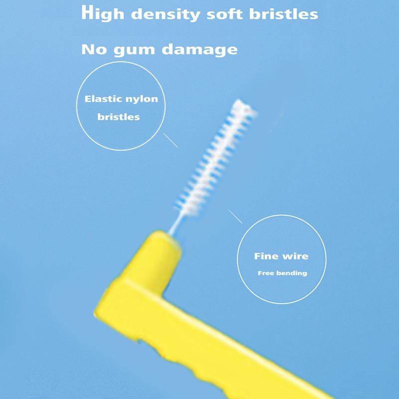 L Shaped Interdental Brushes Set 2 5Pcs Portable Soft Bristle Tooth Gap Cleaner Dental Floss Stick for Home Travel Use